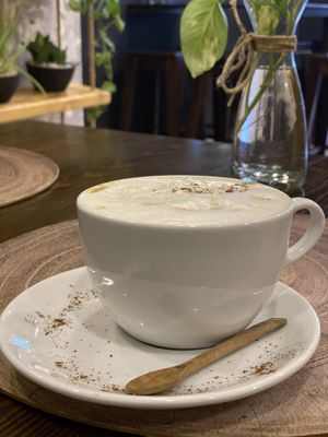 Pumpkin spiced latte at The Vegan Lab in Dahab