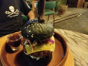 Huge burger! at The Vegan Lab in Dahab