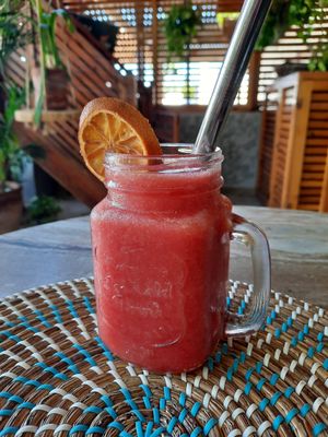 Strawberry lemonade at The Vegan Lab in Dahab