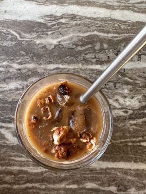 Iced Salted Caramel Popcorn Latte  at The Vegan Lab in Dahab