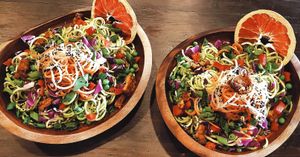 Raw Pad-thai salad. at The Vegan Lab in Dahab