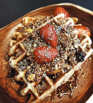 Glutenfree waffle. at The Vegan Lab in Dahab