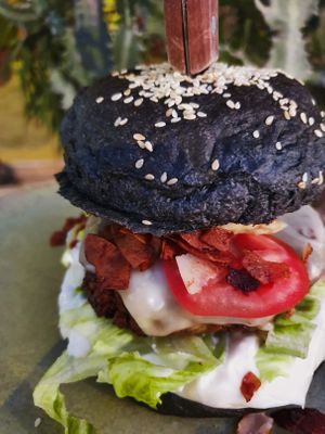 Smoky BBQ Burger at The Vegan Lab in Dahab
