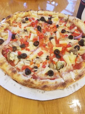Veggie with vegan cheese.. at Great White Pizza in Panama City Beach