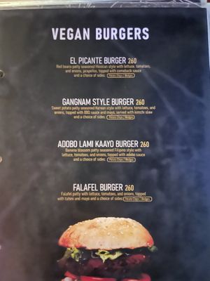 Vegan burgers  at Smooth Cafe in Moalboal