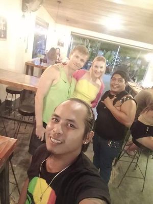With the band at Smooth Cafe in Moalboal