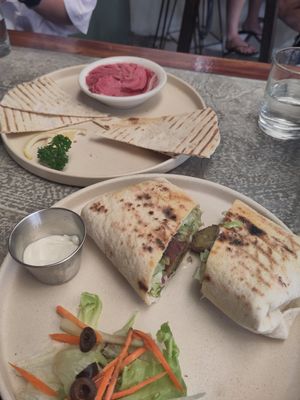 Falafel wrap & Beetroot Humus at Smooth Cafe in Moalboal