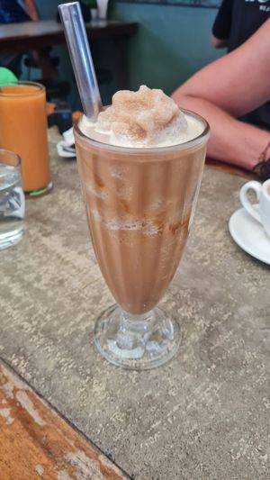 Salted Caramel Frappe with oat milk at Smooth Cafe in Moalboal