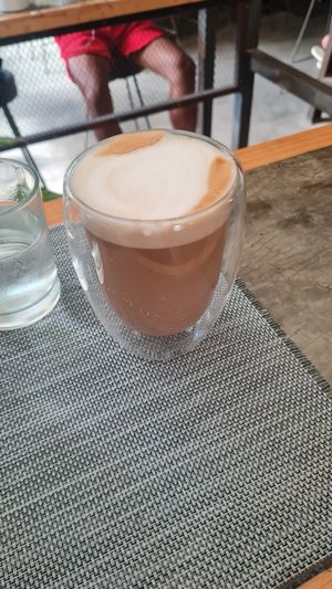 Latte Macchiato with Oat Milk at Smooth Cafe in Moalboal