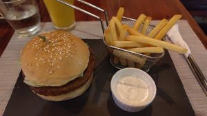 Gangnam Style Burger at Smooth Cafe in Moalboal