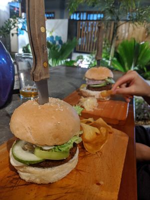 Falafel burger at Smooth Cafe in Moalboal