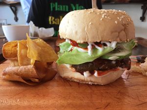 Vegan Burger at Smooth Cafe in Moalboal