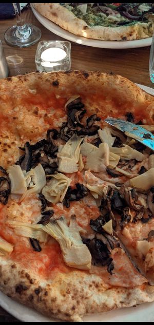 Artichoke & mushroom pizza at Proove Pizza in Sheffield