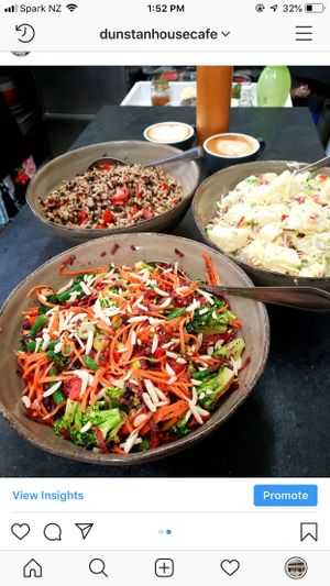 Fresh daily salads  at Dunstan House and Cafe in Otago