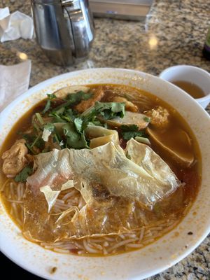 N16 Bun Rieu- $13.99 - mock crab meat and tomato soup base  at Flower Lantern in Toronto