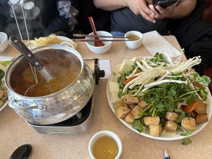 Vegan hot pot  at Flower Lantern in Toronto