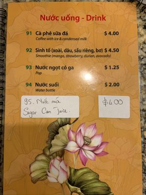 Menu 6 at Flower Lantern in Toronto