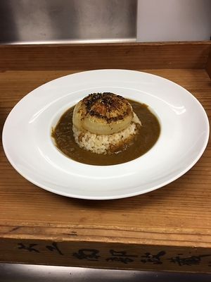 Curry and rice with Grilled onion at Cloud8 in Maizuru