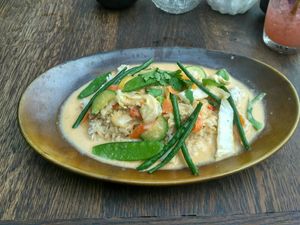 Vegan Thai red curry at La Vie in Oostende