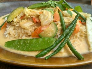 Vegan Thai red curry at La Vie in Oostende