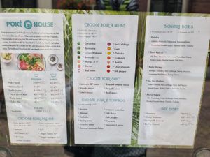 Menu at Poké House in Arnhem