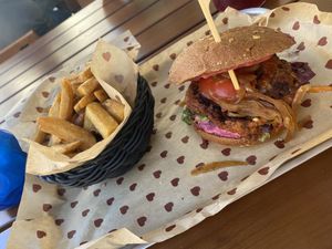 Vegan fox at Burgerheart in Regensburg