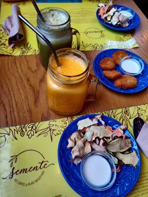 tofu nuggets at Semente - Art - Coffee & Plant Based Food in Braga