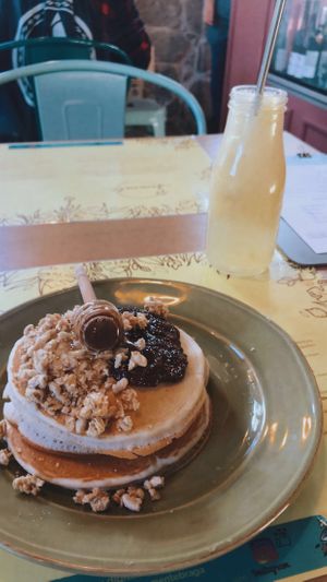 The pancakes where so delicious 😋  at Semente - Art - Coffee & Plant Based Food in Braga