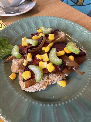 Beer bacon toast  at Semente - Art - Coffee & Plant Based Food in Braga