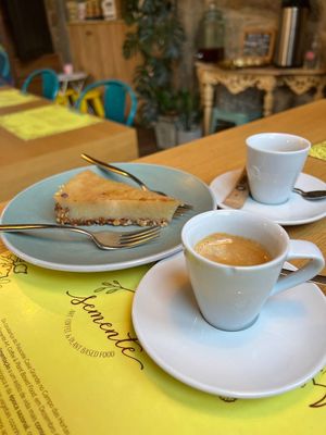 Lemon pie  at Semente - Art - Coffee & Plant Based Food in Braga