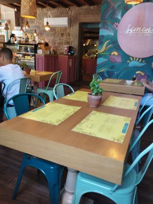 Inside cool resto at Semente - Art - Coffee & Plant Based Food in Braga