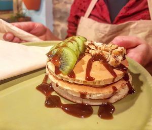 Our pancakes without sugar, without eggs and without dairy at Semente - Art - Coffee & Plant Based Food in Braga