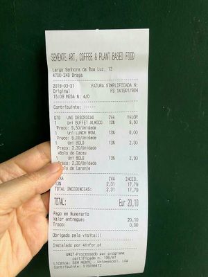 Ticket at Semente - Art - Coffee & Plant Based Food in Braga