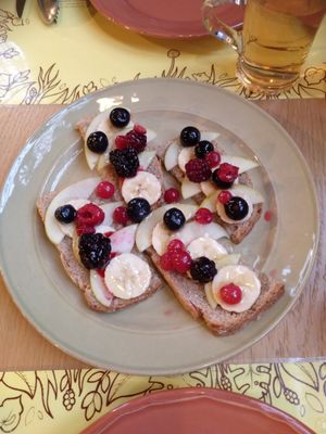 Fruit bruscheta at Semente - Art - Coffee & Plant Based Food in Braga