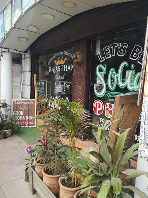 Outside at Travel Yoga Cafe in New Delhi