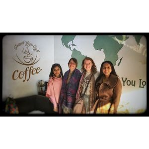 Some friends from Vegan First at Travel Yoga Cafe in New Delhi