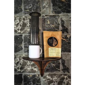 Artisan Blue Tokai coffee handmade with the Aeropress at Travel Yoga Cafe in New Delhi