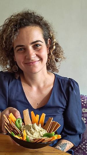 Authentic Middle Eastern Hummus at Travel Yoga Cafe in New Delhi