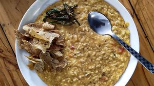Risotto with an Indian twist at Travel Yoga Cafe in New Delhi