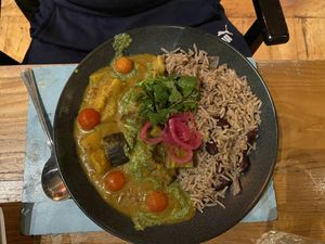 Aubergine Curry at Turtle Bay in Nottingham