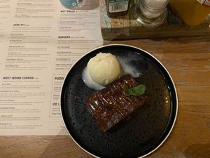 Chilli chocolate brownie at Turtle Bay in Nottingham