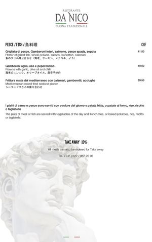 Menu page 5 at Vieux-Valais da Nico in Zermatt