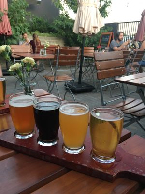 Beer flight at Hinterhof in Los Angeles