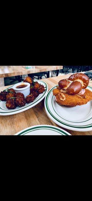 Schnitzel Slider and Bratlinge Nuggets at Hinterhof in Los Angeles