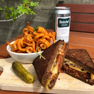 New! Patty Melt and Crowler for take out! 
Order on our website, postmates or by phone!  at Hinterhof in Los Angeles