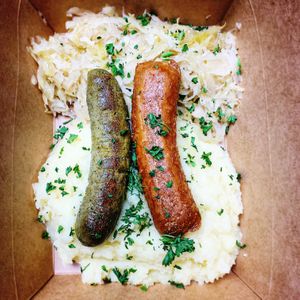 Your Sausage Sampler Box! 
Order on our website, postmates or by phone!  at Hinterhof in Los Angeles