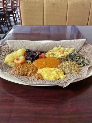 All vegan.  at Nile Ethiopian Restaurant in Jacksonville
