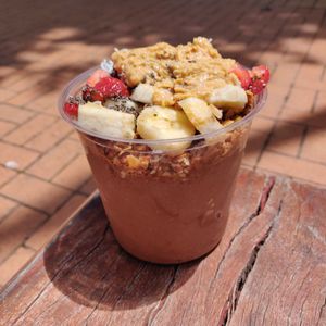 Chocolate smoothie bowl, I think it was called the Lamington. It was delicious at Greenstreat in Albury