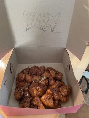 Huge delicious apple fritterrs  at Dank Donuts in Big Bear Lake