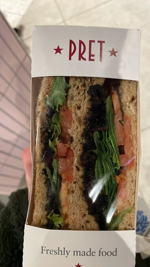 Vegan sandwich  at LHR - Pret A Manger - T3 Landside in West London